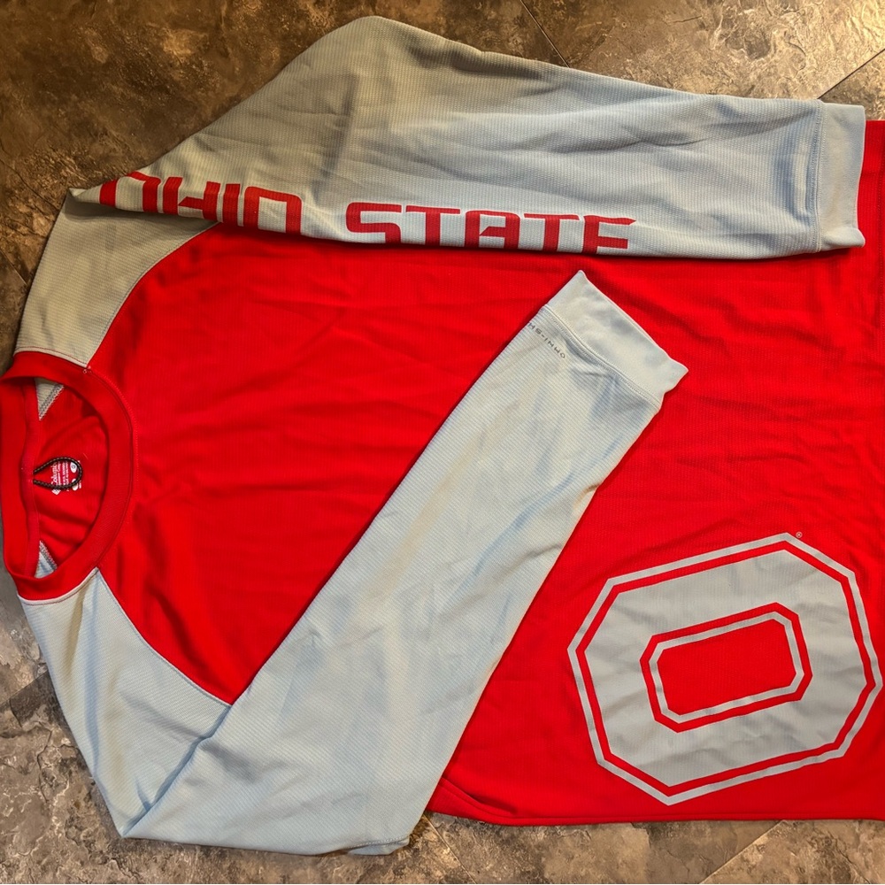 Columbia Red and Gray Long Sleeve Tee